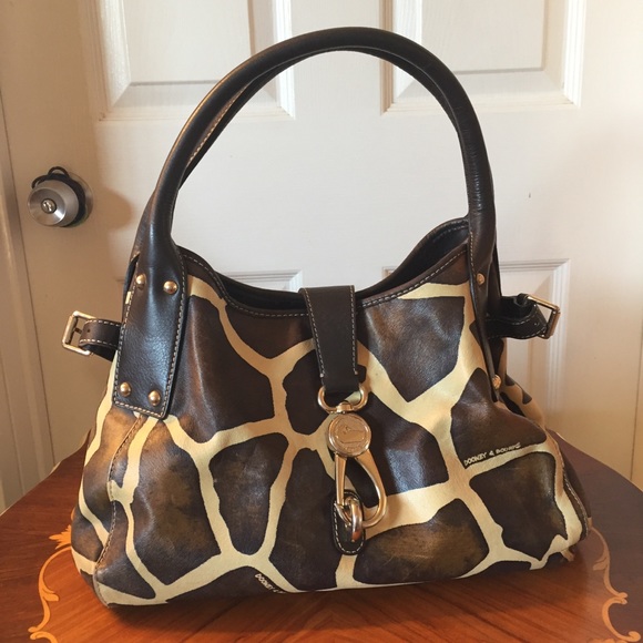 Dooney & Bourke Handbags - Dooney & Bourke Medium Logo Lock Satchel Giraffe